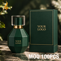 Parfum en spray LF personnalisé avec logo, senteur florale forestière, 100 ml EDP, flacon vert géométrique, cadeau de remerciement, longue tenue, marque privée