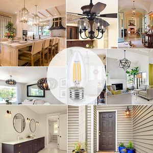 4 упаковки E26 канделябры светодиодные лампочки 4 Вт (эквивалент 40 Вт) светодиодные люстры лампочки 2700K теплый белый Потолочный вентилятор лампы - Product Image 4