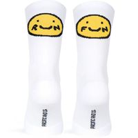 Chaussettes de cyclisme avec visage souriant personnalisées Chaussettes de haute qualité Chaussettes de cyclisme à compression Coolmax en nylon pour la course à pied