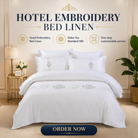 Ensemble de literie complet pour lit Queen, ensemble de literie brodée pour hôtel, ensemble de draps pour lit Super King avec housse de couette en coton biologique pour toutes les saisons