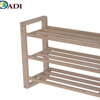 Étagère à chaussures à trois niveaux en bois naturel, best-seller, pour l'entrée de la maison et l'organisation multifonctionnelle