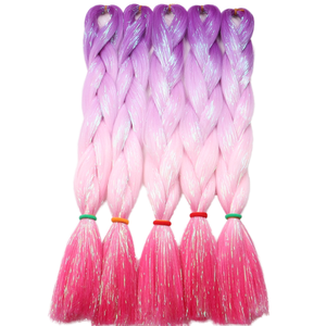 Extensiones de <span class=keywords><strong>pelo</strong></span> sintético trenzado africano de 24 pulgadas al por mayor <span class=keywords><strong>trenzas</strong></span> de colores graduales rectas sedosas de muchos colores - Product Image 2
