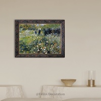 Peintures de paysages européens, fleurs, art mural vintage, cadre en bois, décoration murale de luxe pour mariage, toile, décoration intérieure