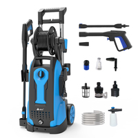 Nettoyeur haute pression électrique 165 bars 220V pour voiture, machine de lavage, nettoyeur de surface avec lance à mousse, kit de brosses pour roues, pour le detailing automobile