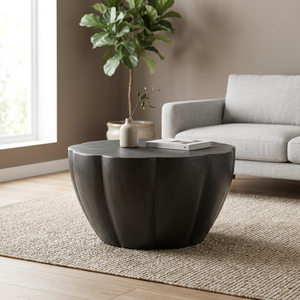 Mesa de Centro Redonda Moderna Negra, Muebles Decorativos para Sala de Estar - Product Image 6