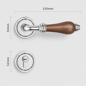 Vintage French Wooden Lever <b>Door</b> Handle Set with Silent Magnetic Mortise Lock for Interior Bedroom Villa <b>Doors</b> - Product Image 2