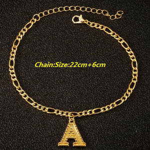 Tobillera de aleación de cobre y oro con 26 letras iniciales, joyería para pies, fabricante de China, proveedor, venta al por mayor - Product Image 5