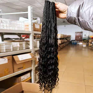 Wholesale Deep Wave Human Curls Crochet Boho Braids Hair Bulk Extensions Human Hair Curly Braiding Hair