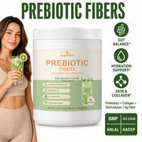 AegleWell OEM Poudre de fibres prébiotiques avec collagène et électrolytes pour l'équilibre intestinal, 4g de fibres alimentaires, 0 sucre, saveur Kiwi Mojito, 30 sachets individuels