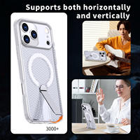 Funda magnética para iPhone 17 Pro HoneyComb Kickstand, funda trasera para iPhone 17 Air LN126