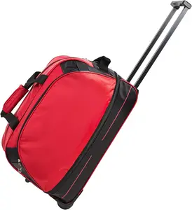 Bolsa de viaje impermeable roja personalizada con ruedas de Weekender