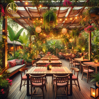 Luxueux Classique Thaïlande Style Tropical Restaurant Solution à guichet unique Restaurant Commercial Meubles Table et Chaises Ensembles
