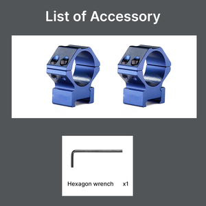 Anneaux de montage pour lunette BANGBANG - Support de lunette compatible avec tube de 30 mm, fixation à double vis, hauteur centrale de 1 pouce (bleu) - Product Image 3