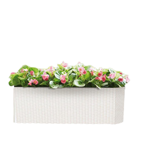 Jardinières auto-arrosantes en vrac pour fenêtres - Pots de jardin sur pied durables avec finition en rotin pour l'approvisionnement B2B