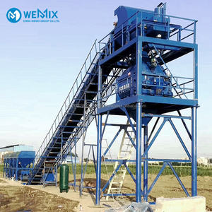 HZS60 Concrete Batching Plant <b>Stationary</b> concrete batching plant Belt conveyor feeding Belt-fed concrete mixer - Product Image 1
