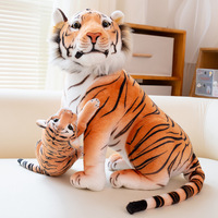 En gros Peluche Tigre à tête torsadée Mère et Fils, Figurine d'animal de zoo, Simulation pour le commerce extérieur, Anti-stress, Rembourrage en coton PP, Emballage en boîtes
