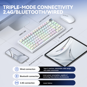 Dark Alien tùy chỉnh Aula 75% RGB hot-trao đổi bàn phím cơ khí Ba chế độ BT có dây 2.4G chơi game không dây bàn phím - Product Image 5