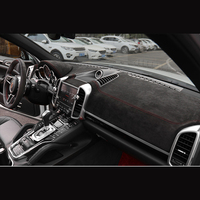 Penutup Dasbor Italia untuk Interior Porsche Cayenne Mewah Hitam 2012-2016 Pelindung Bantalan Karpet Aksesoris Mobil