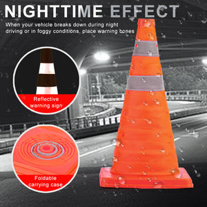 الأكثر مبيعًا مخروط تحذير على الطرق تلسكوبي لإشارة السلامة المرورية القابلة للطي في مواقف السيارات - Product Image 3