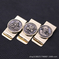 Vente en gros de pièces de monnaie Pince à billets Sceau présidentiel Dollar Or Laiton Pince à billets Logo personnalisé Monnaie Cartes de crédit Pince à billets peut contenir