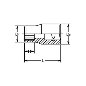 Koken-3405A-3/16นิ้ว3/8 ''นิ้วซ็อกเก็ตหลายเหลี่ยม-ซ็อกเก็ตมือ4991644031214 3/8" - Product Image 2