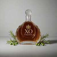 Bouteille en verre gaufré de luxe 730 ml XO Super-flint vide pour Brandy, Cognac, Spiritueux, Liqueur, Whisky – Vente en gros, Usine, OEM