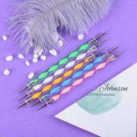 Ensemble d'outils de pointage à poignée en acrylique multicolore, 5 pièces, 2023 haut de gamme, perceuse à pointe à Double tête, brosse d'art d'ongle