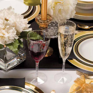 Gobelet à Champagne en plastique dur, verres jetables en sergé, 6oz, avec tige, vente en gros, pièces - Product Image 6