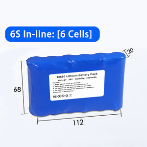 Pacco Batteria al Litio 24V 3000mAh 18650 (Celle di Grado A) 6 Unità + Adattatori Fai-da-Te Gratuiti, Personalizzabile per Alimentazione Industriale/Backup 24V - Product Image 2