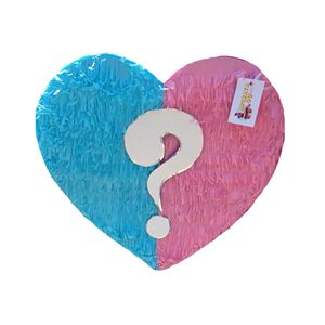 Piñata Personalizada con Forma <span class=keywords><strong>de</strong></span> Corazón y Signo <span class=keywords><strong>de</strong></span> Interrogación para Revelación <span class=keywords><strong>de</strong></span> <span class=keywords><strong>Género</strong></span>, Piñata Ecológica Rosa y Azul para Fiestas <span class=keywords><strong>de</strong></span> Revelación <span class=keywords><strong>de</strong></span> <span class=keywords><strong>Género</strong></span> y Baby Shower - Product Image 1