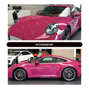 Vinilo Premium para Carrocería de Automóvil, Color Rojo Gema Starlight, Efecto Naranja Zero, Super Brillante, Autoregenerable, Protección UV/IR - Product Image 3