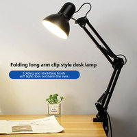 Joystar LED 7W lampe de lecture E27 interrupteur contrôle noir réglable bras long lampes de table de bureau pour l'étude des étudiants