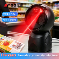 Pemindai Barcode 1D 2D QR Code Omnidirectional Desktop EDOO D43 dengan Sensor Otomatis, Scanner Counter Tetap, Kabel USB untuk Supermarket dan Retail