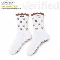 Chaussettes de sport antidérapantes personnalisées avec logo de marque pour femme, idéales pour le ballet, le yoga et le Pilates, parfaites pour l'entraînement d'automne