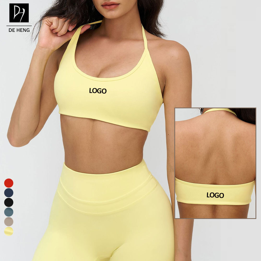 New Plus Size Backless Supportive Sports Bra High Support Crisscross Straps U-Neckhalter Running Yoga Women Sports Bra
