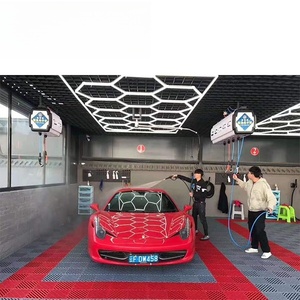 Alimentation AC 8ft * 16ft Hexagonal LED Light Hexagon Lights pour <span class=keywords><strong>Garage</strong></span> Ceiling Honeycomb Lamp 100-245v - Product Image 4