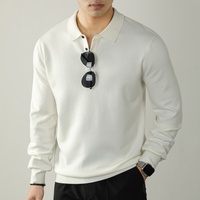 Pull en maille à col polo pour homme 2026, mélange laine mérinos et modal, confortable, anti-boulochage, pour usage quotidien et professionnel, logo ODM