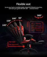 Fauteuil de gaming de luxe inclinable ergonomique en similicuir, pivotant, avec vérin à gaz à 3 positions, hauteur réglable et structure en acier