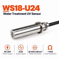 Capteur UV WS18-U24 UVWORKS Modbus 0~500MW/ Cm2, détecteur de lumière ultraviolette, plaque de détection d'intensité UVA UVB UVC pour le traitement de l'eau
