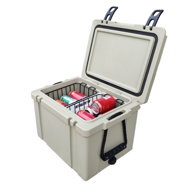 Insulated Rotomoulded Ice Chest Meat Food Vegetable 25L Hard Sided Car Wine Cooler Box Fridge with the Handle and Pull Rod