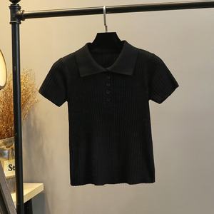 Atoptex Premium Viscose T-Shirt Summer Casual Polo Neck Knit <span class=keywords><strong>Top</strong></span> Slim Fit <span class=keywords><strong>Crop</strong></span> T-Shirt Moisture Wicking Viscose - Product Image 1