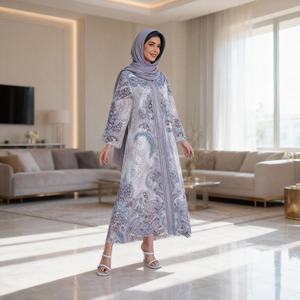 เดรสลำลองผ้าชีฟองพิมพ์ลายประดับเพชรสำหรับผู้หญิงมุสลิมชุดเดรสแฟชั่นดีไซน์ใหม่2026 - Product Image 3