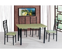 Ensemble de salle à manger dernier cri, meubles pour la maison, table en MDF de 1 m et 4 chaises avec coussins, DS-035