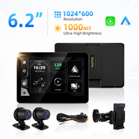 Système de navigation mondial pour moto, écran portable Carplay de 6,2 pouces avec affichage de vitesse GPS externe pour moto