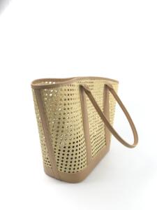 Sac fourre-tout rétro en rotin portable avec deux poignées, imperméable et réutilisable pour femmes, filles, plage, natation, extérieur, voyage, shopping - Product Image 4