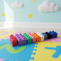 Bloques de Construcción de Espuma EPP Coloridos, Juguetes Educativos de Construcción Suaves y Seguros para Niños, Juego de 50 Piezas