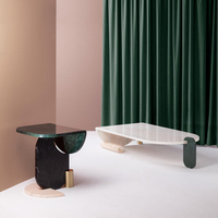 Table d'angle de marbre design nordique, petite table basse, moderne, minimaliste, de créateur, pour salon