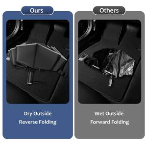 Зонт-автомат из стекловолокна, 10 спиц, трехсекционный, с отражающими элементами, защитой от УФ-излучения, 105 см, для солнца и дождя - Product Image 4