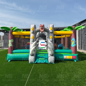 Château gonflable dinosaure avec toboggan, qualité commerciale, en PVC, pour enfants, idéal pour les fêtes et événements en extérieur, <span class=keywords><strong>location</strong></span> disponible - Product Image 2