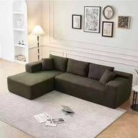 Canapé d'angle modulaire en tissu en forme de L, prêt à être expédié, pour salon, hôtel, vente en gros, stock disponible